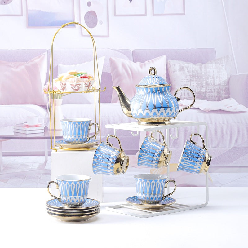 13 head titanium plated coffee pot cup plate European coffee cup teapot set