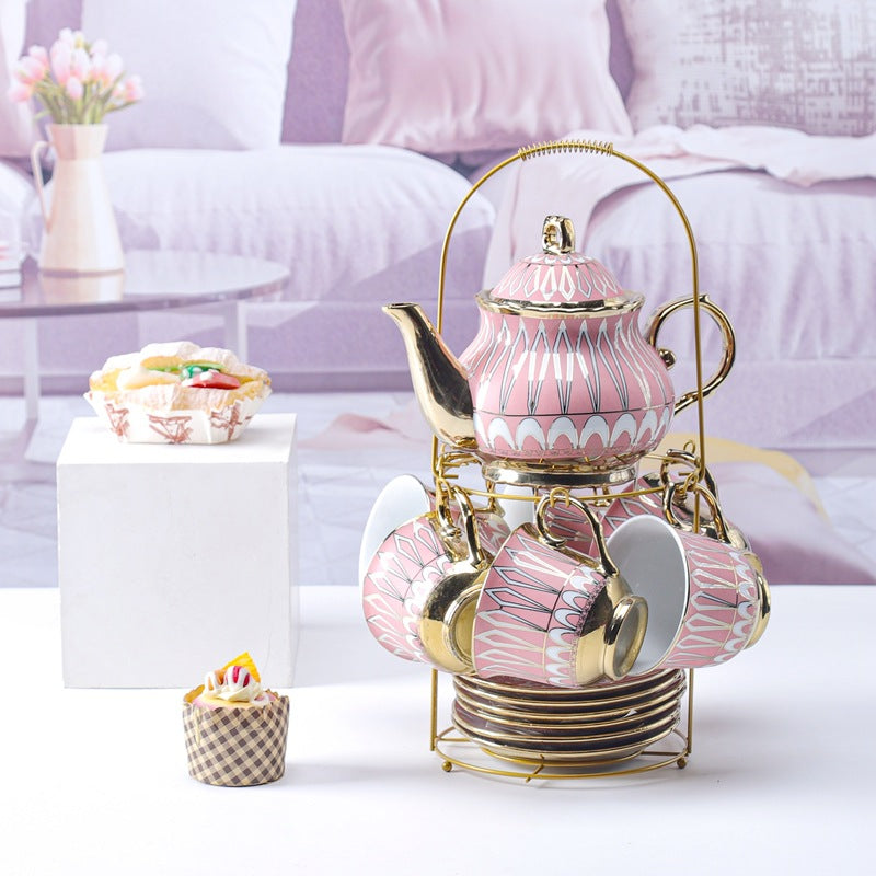 13 head titanium plated coffee pot cup plate European coffee cup teapot set