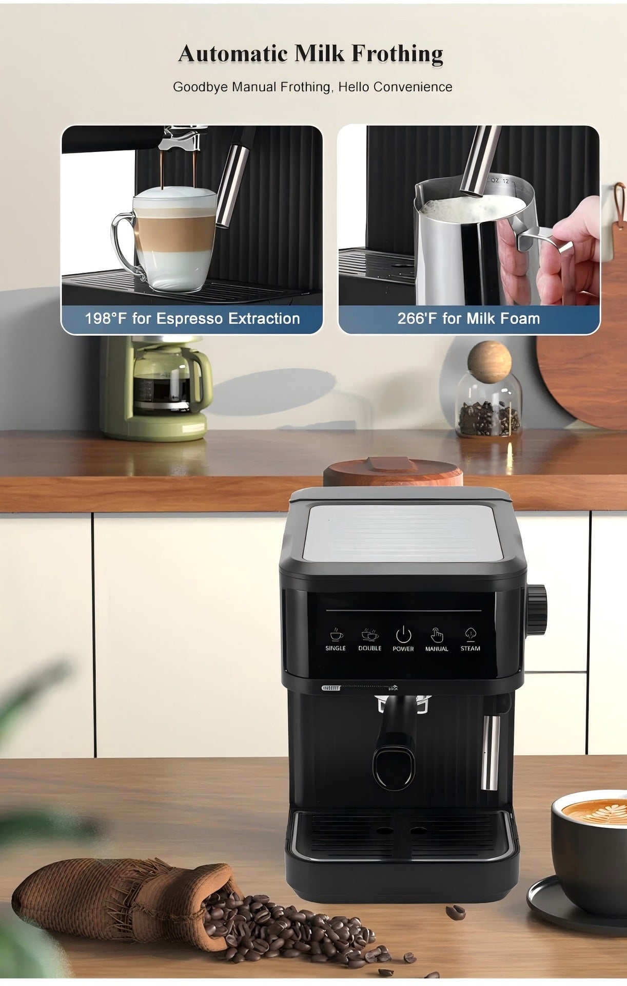 20BAR Italian coffee machine, home semi-automatic espresso machine, Coffee machine