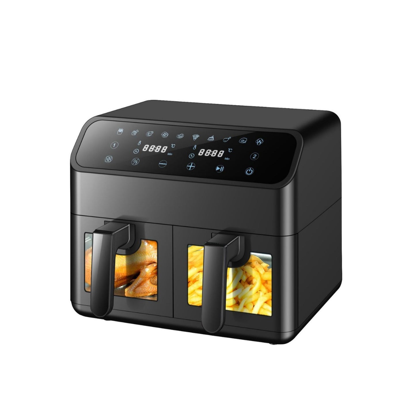 8L stainless steel double pot air fryer multifunctional visual large capacity household electric fryer only for french fries oven
