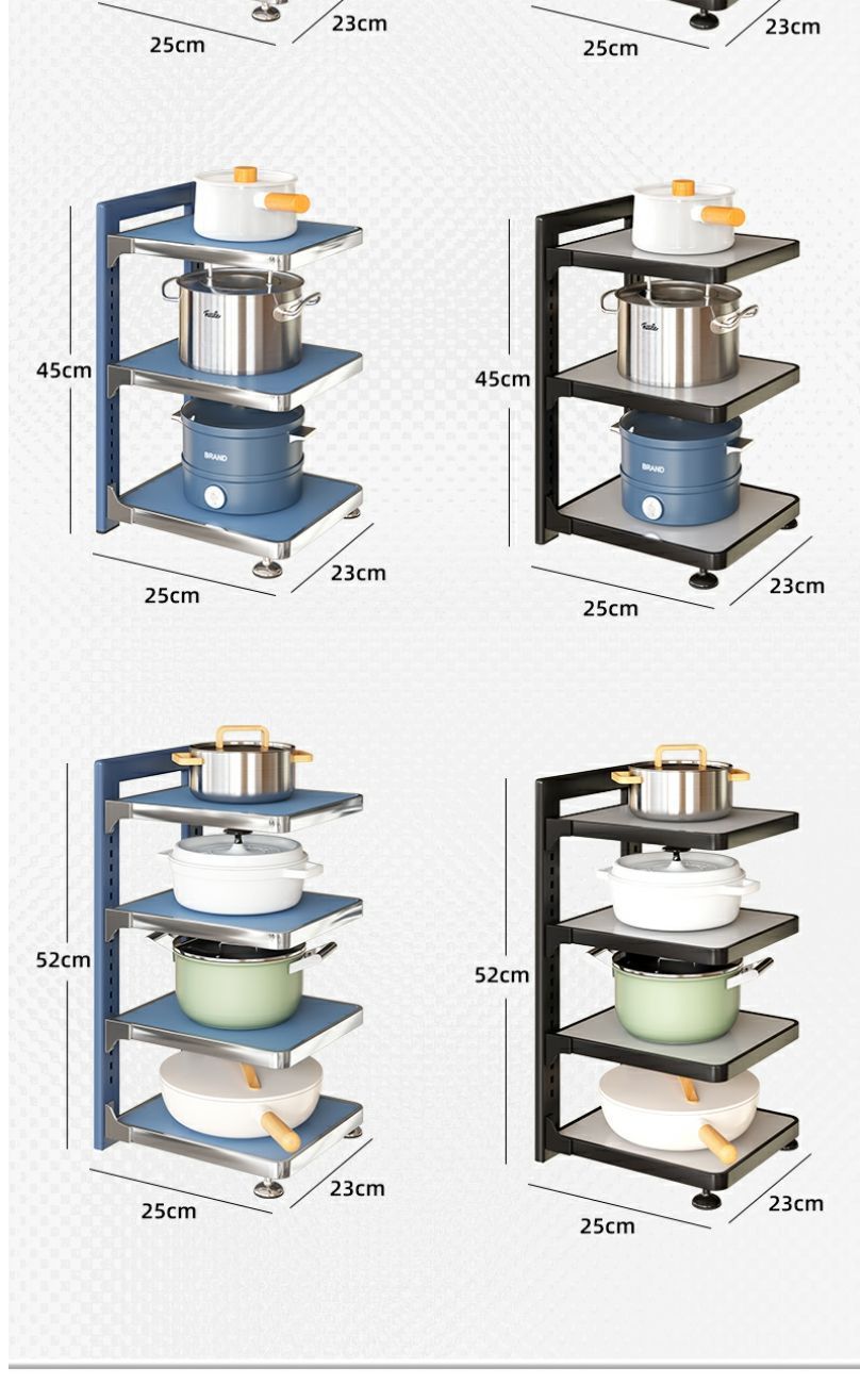 Étagère de rangement de cuisine, usage domestique, organisateur d'ustensiles de cuisine multifonctionnel, support de rangement, armoire multicouche, support de casseroles sous évier et cuisinière.