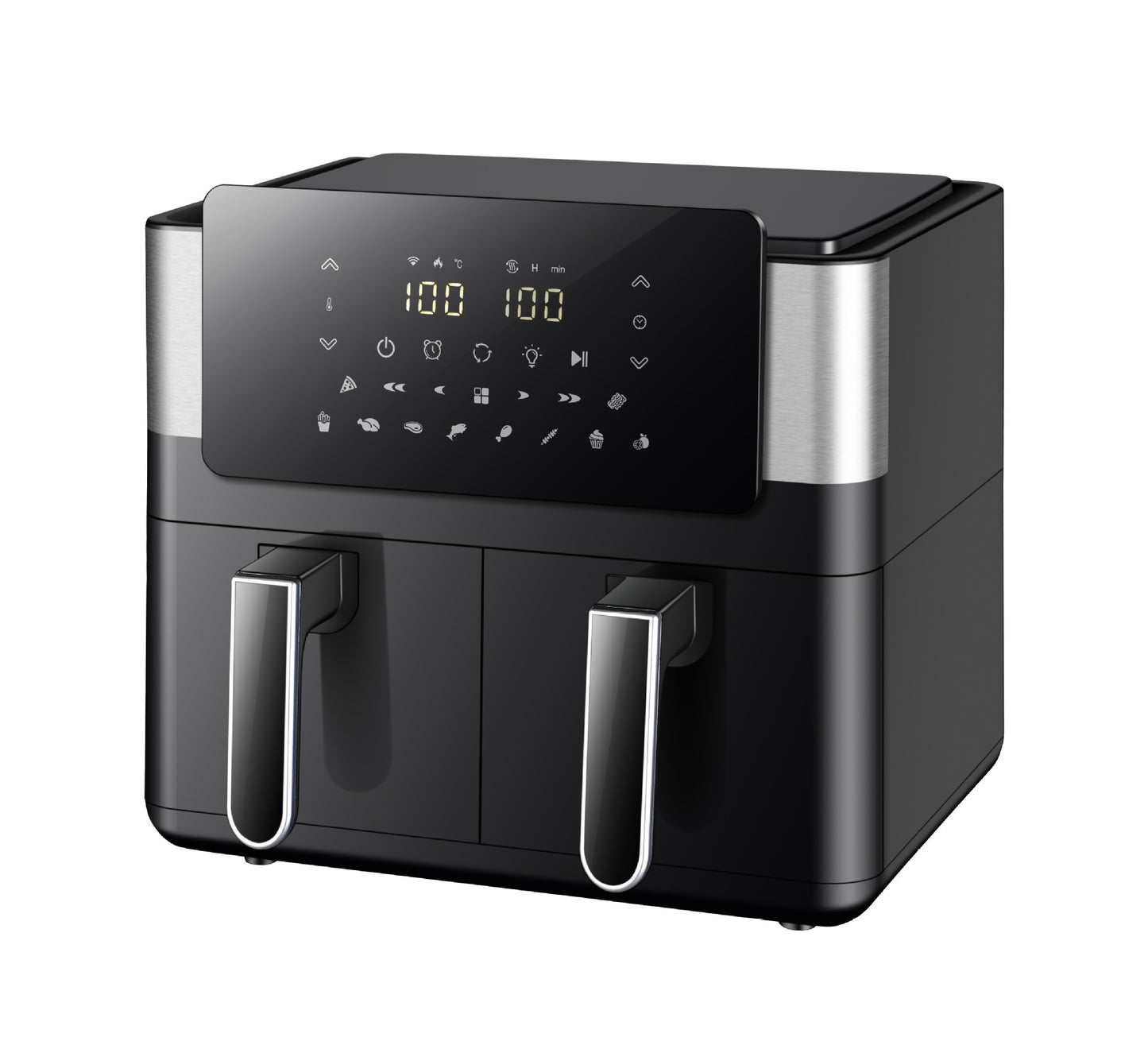 8L stainless steel double pot air fryer multifunctional visual large capacity household electric fryer only for french fries oven
