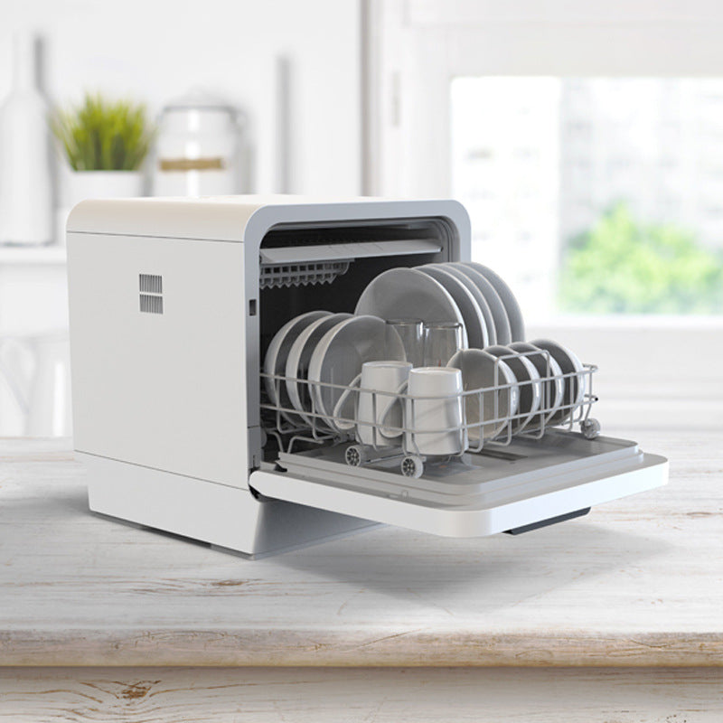 Lave-vaisselle domestique, entièrement automatique, à poser sur le comptoir et aucune installation nécessaire, taille mini, stérilisation UV, rangement intégré et intelligent, capacité pour 4 couverts.