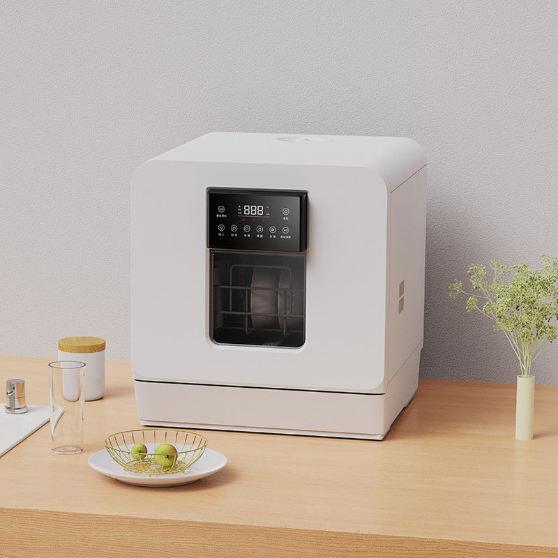 Lave-vaisselle domestique, entièrement automatique, à poser sur le comptoir et aucune installation nécessaire, taille mini, stérilisation UV, rangement intégré et intelligent, capacité pour 4 couverts.