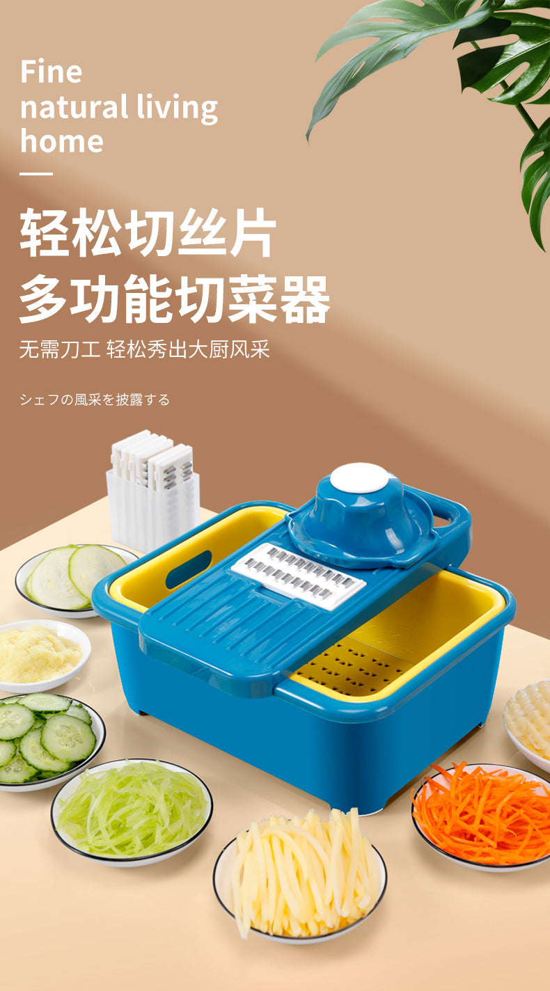 Un hachoir à légumes multifonctionnel : un ustensile de cuisine manuel et pratique pour trancher les fruits et légumes, fonctionne également comme une râpe - Le gadget de hachage ultime pour votre cuisine