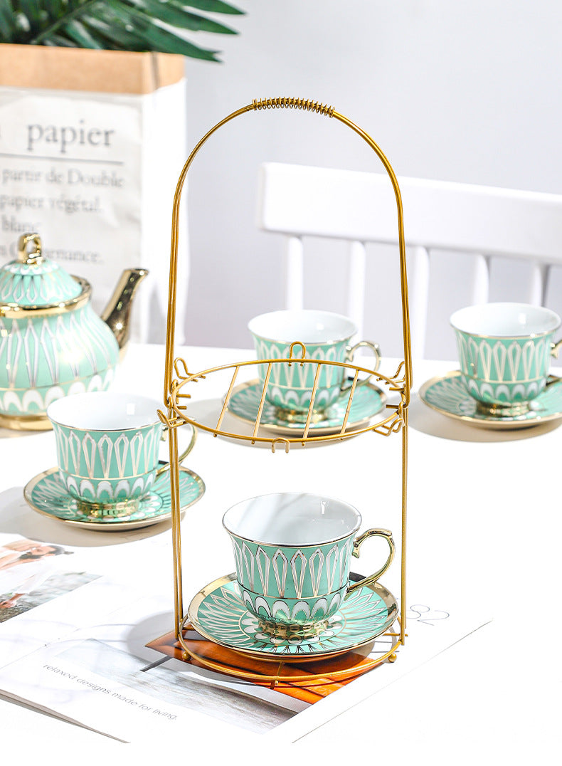 13 head titanium plated coffee pot cup plate European coffee cup teapot set