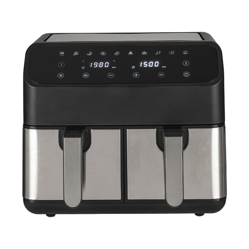 8L stainless steel double pot air fryer multifunctional visual large capacity household electric fryer only for french fries oven