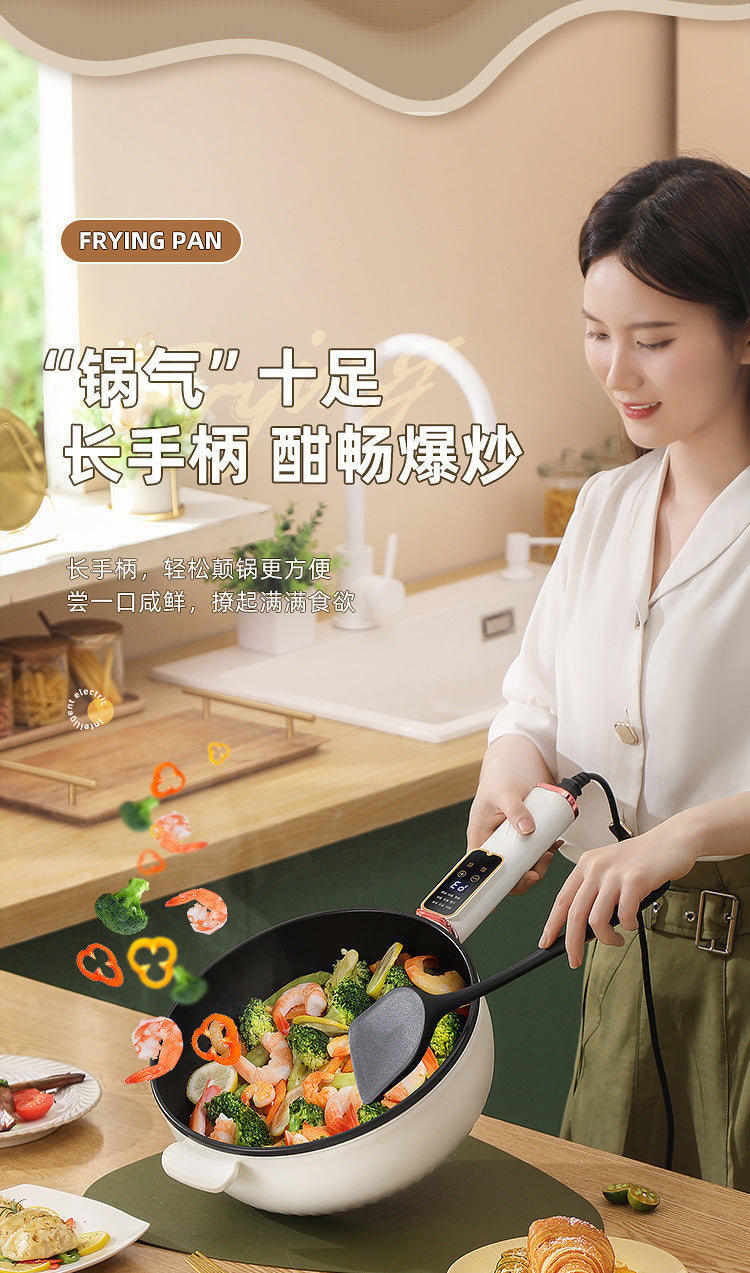 Poêle à frire électrique, usage domestique, grande capacité, cuisson intelligente, sauté, multifonctionnelle, poêle antiadhésive, poêle à frire électrique, poêle de cuisson haute puissance tout-en-un.
