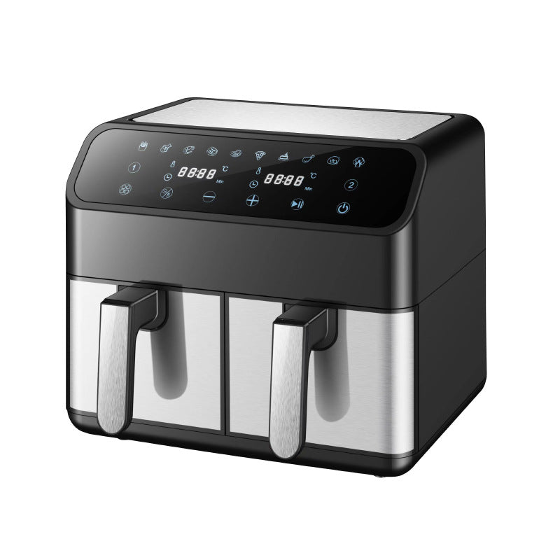 8L stainless steel double pot air fryer multifunctional visual large capacity household electric fryer only for french fries oven