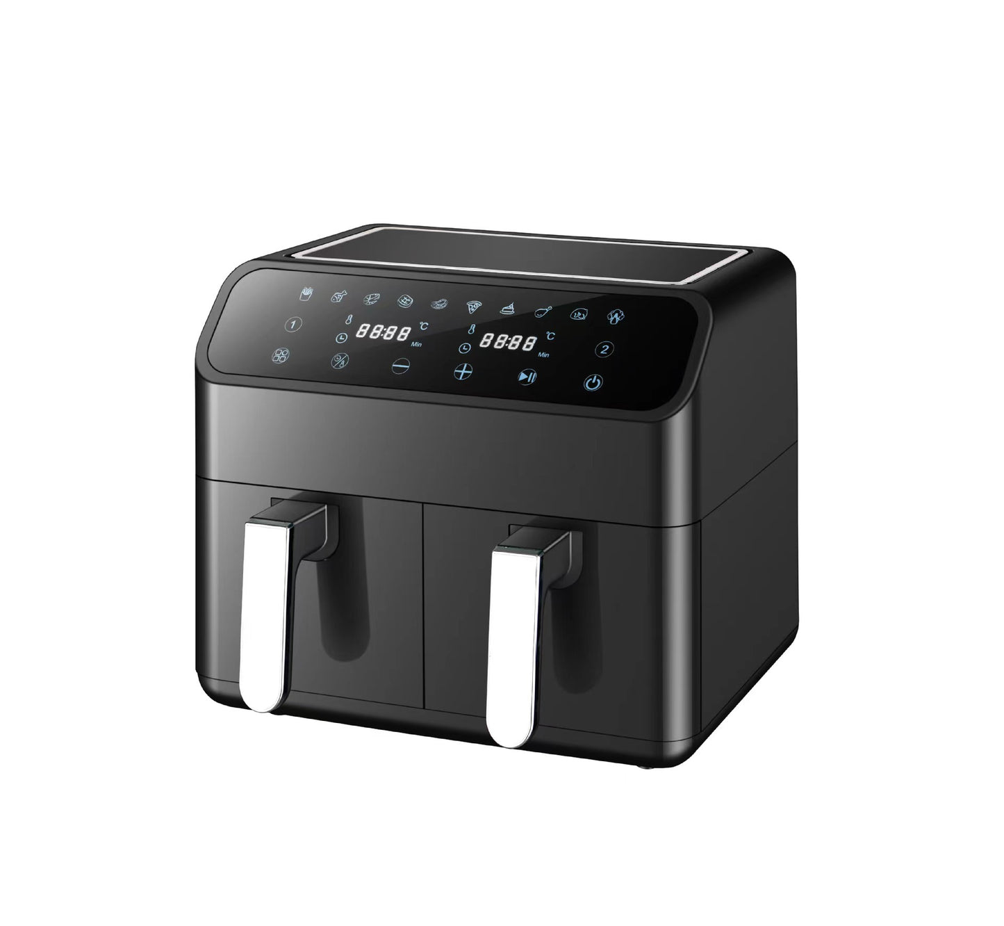 8L stainless steel double pot air fryer multifunctional visual large capacity household electric fryer only for french fries oven
