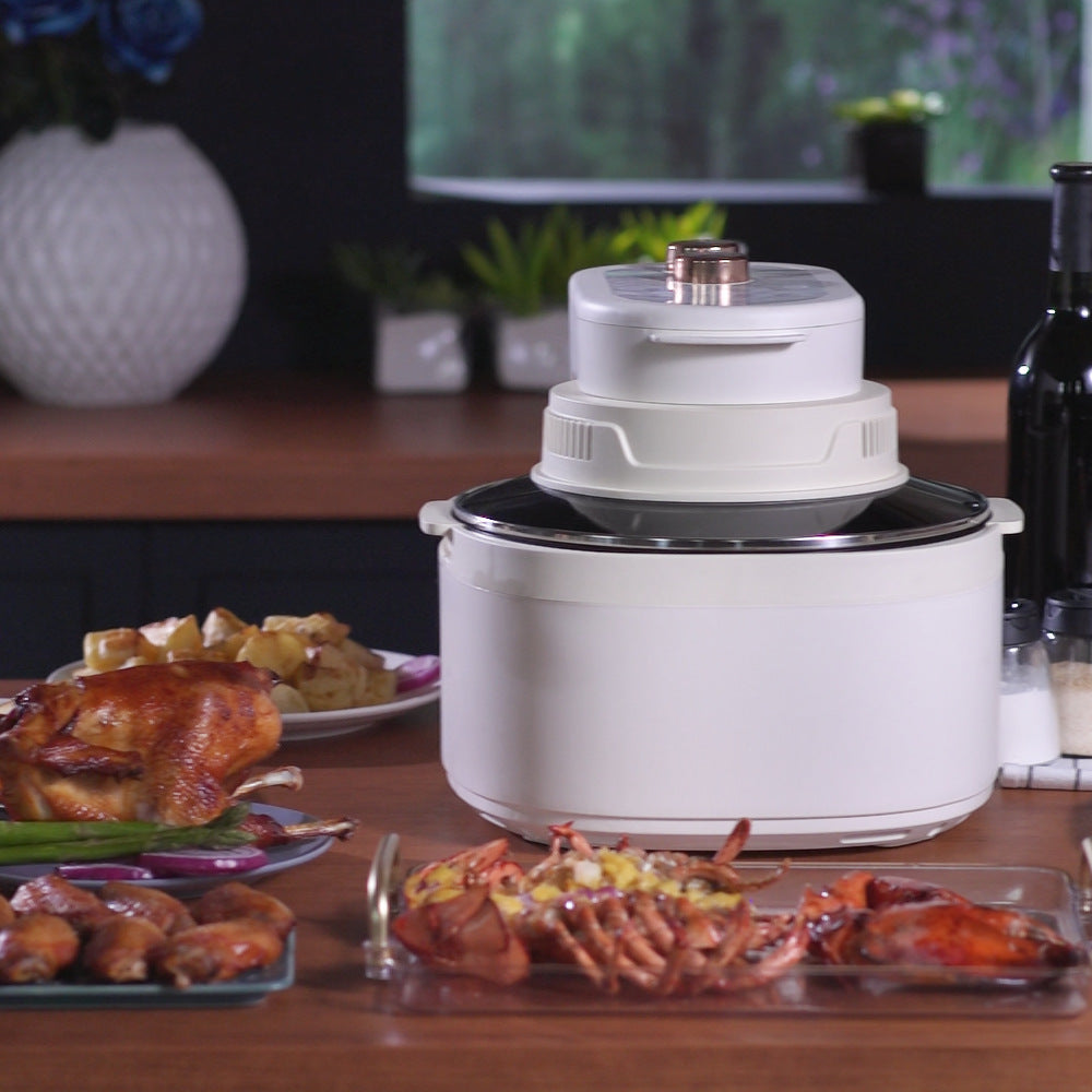 Air fryer multifunctional Yangtze air fryer 8-liter household large capacity electric fryer stainless steel