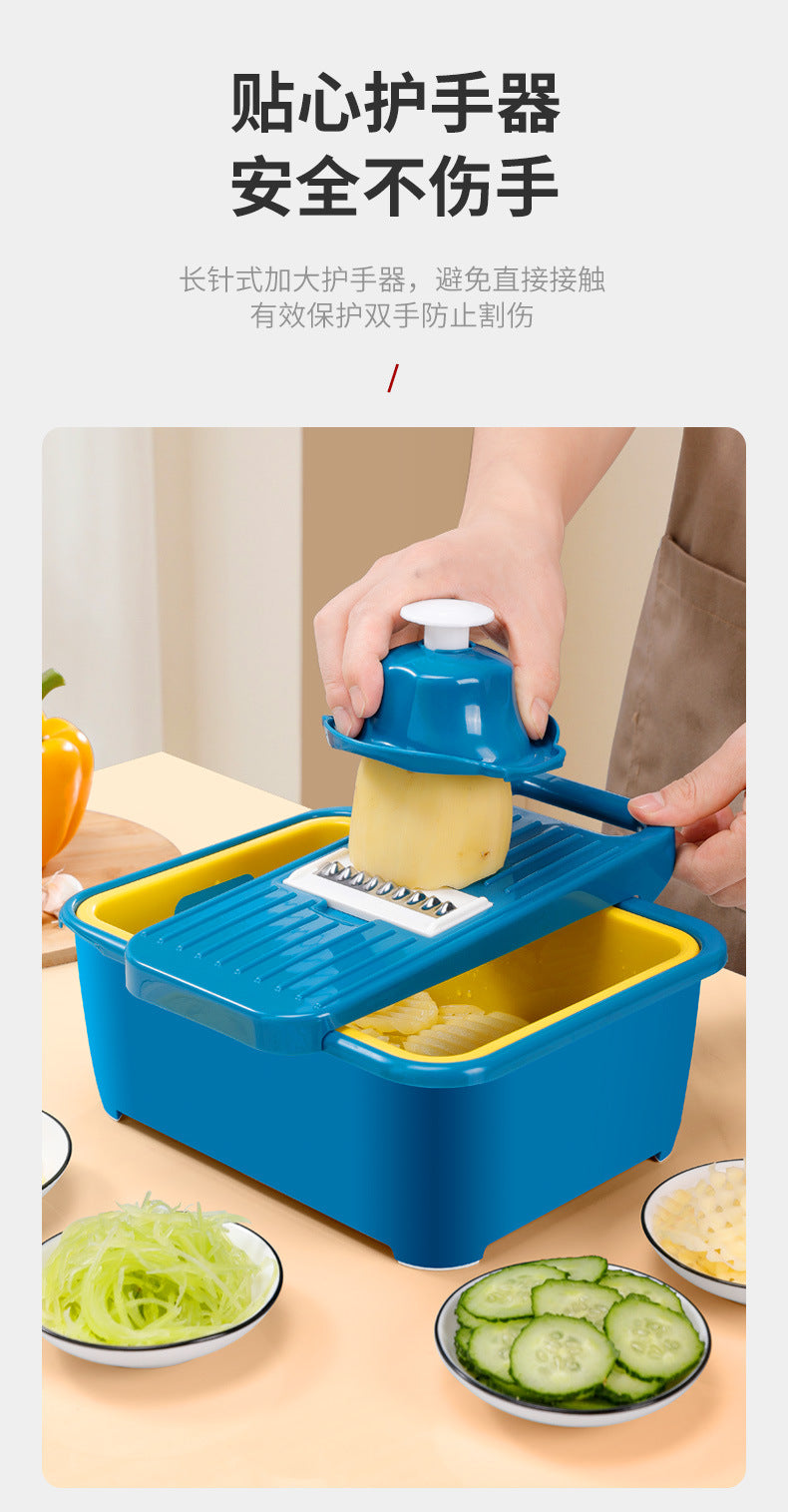 Un hachoir à légumes multifonctionnel : un ustensile de cuisine manuel et pratique pour trancher les fruits et légumes, fonctionne également comme une râpe - Le gadget de hachage ultime pour votre cuisine