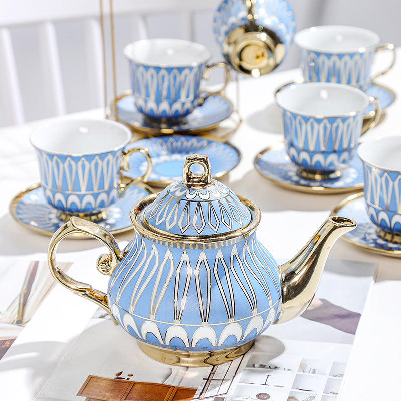 13 head titanium plated coffee pot cup plate European coffee cup teapot set