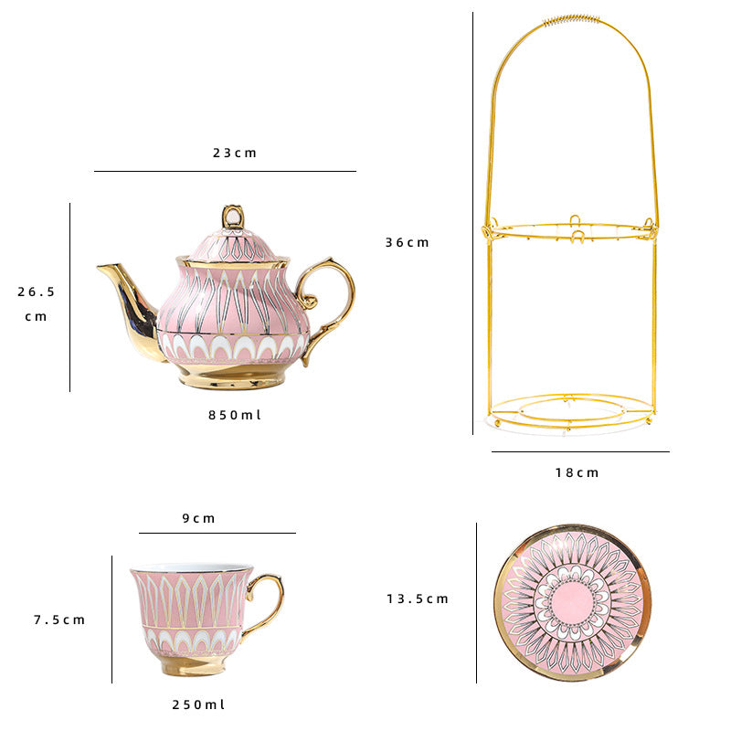 13 head titanium plated coffee pot cup plate European coffee cup teapot set