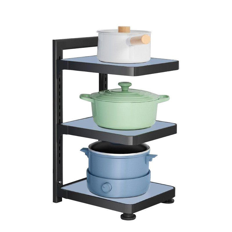 Étagère de rangement de cuisine, usage domestique, organisateur d'ustensiles de cuisine multifonctionnel, support de rangement, armoire multicouche, support de casseroles sous évier et cuisinière.