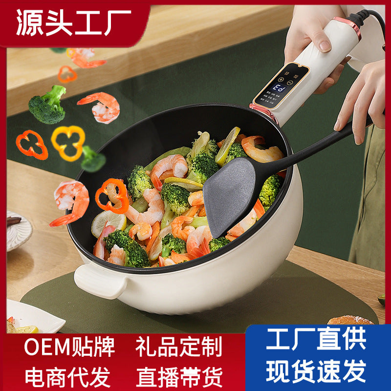 Poêle à frire électrique, usage domestique, grande capacité, cuisson intelligente, sauté, multifonctionnelle, poêle antiadhésive, poêle à frire électrique, poêle de cuisson haute puissance tout-en-un.