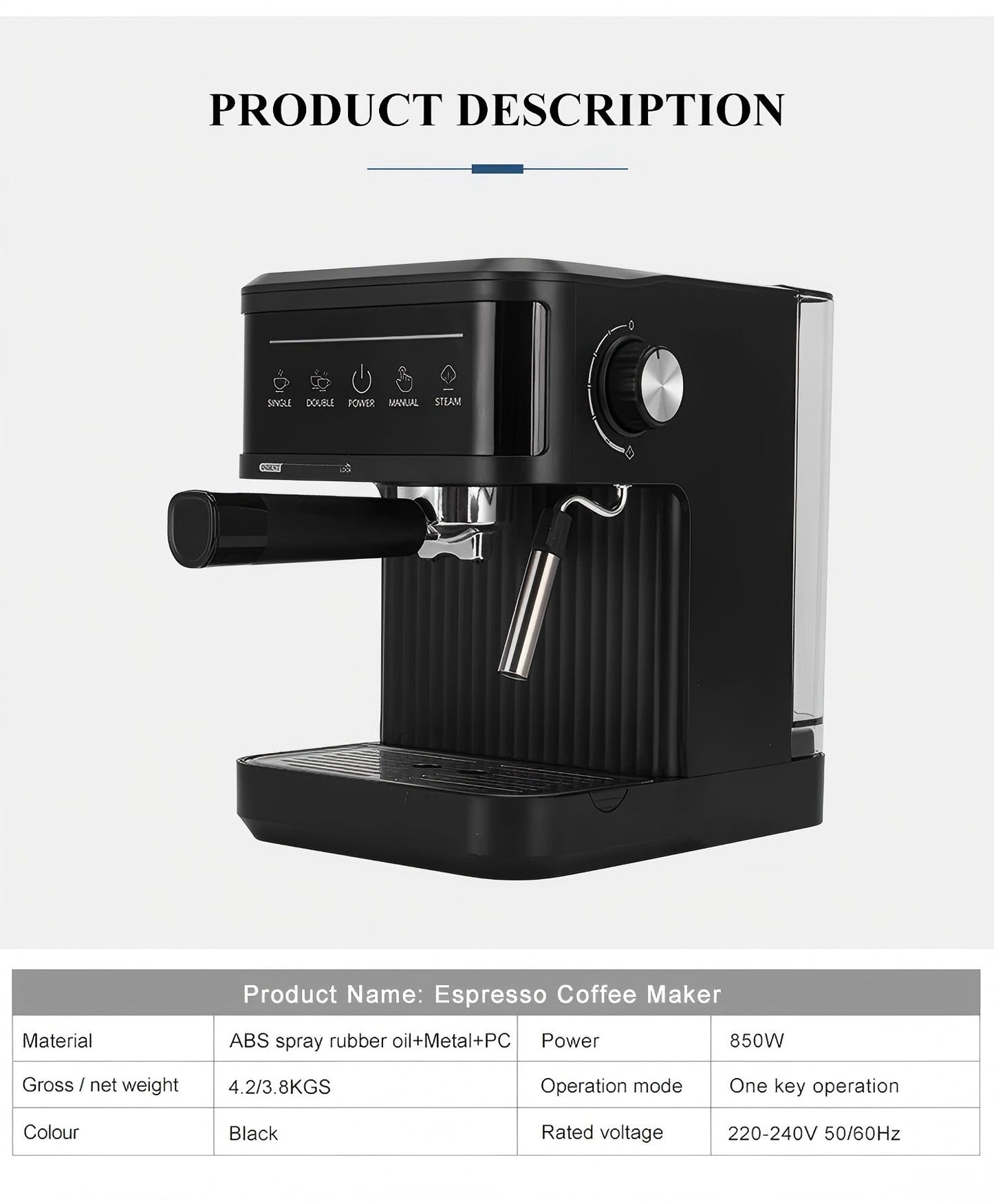 20BAR Italian coffee machine, home semi-automatic espresso machine, Coffee machine