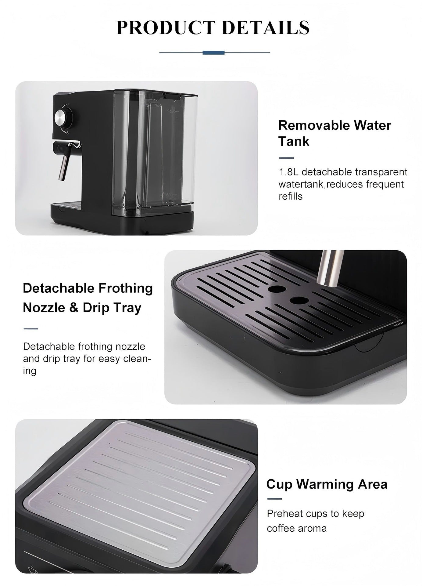 20BAR Italian coffee machine, home semi-automatic espresso machine, Coffee machine