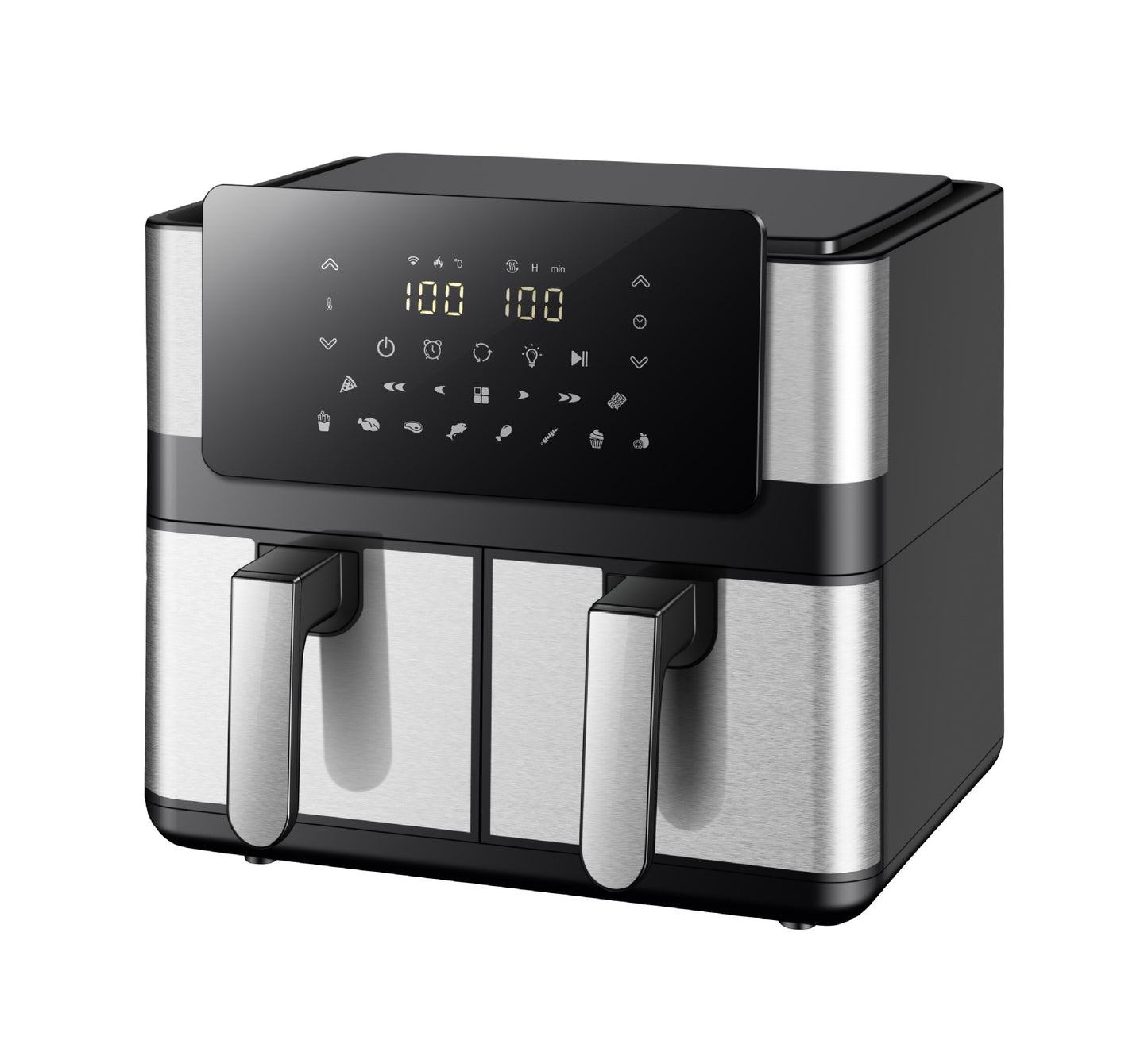 8L stainless steel double pot air fryer multifunctional visual large capacity household electric fryer only for french fries oven