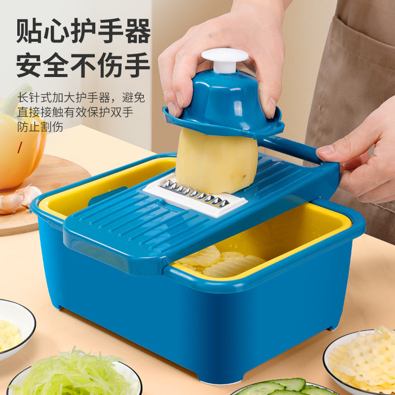 Un hachoir à légumes multifonctionnel : un ustensile de cuisine manuel et pratique pour trancher les fruits et légumes, fonctionne également comme une râpe - Le gadget de hachage ultime pour votre cuisine