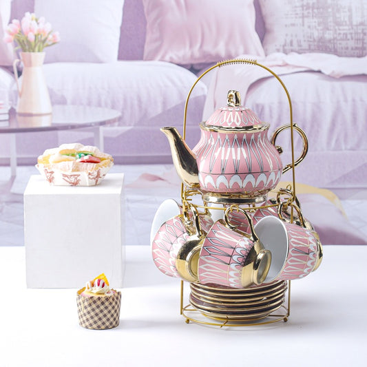 13 head titanium plated coffee pot cup plate European coffee cup teapot set