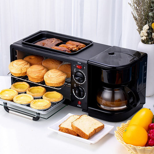 3-in-1 breakfast machine, home multifunctional breakfast machine, coffee making, hot milk, electric oven