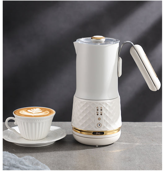 Bincoo electric milk frother, fully automatic milk frother, small household hot and cold coffee milk frother, mixer and frother.
