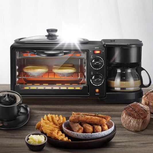 3-in-1 breakfast machine, home multifunctional breakfast machine, coffee making, hot milk, electric oven