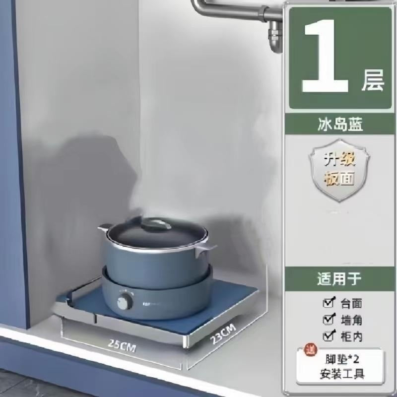 Étagère de rangement de cuisine, usage domestique, organisateur d'ustensiles de cuisine multifonctionnel, support de rangement, armoire multicouche, support de casseroles sous évier et cuisinière.